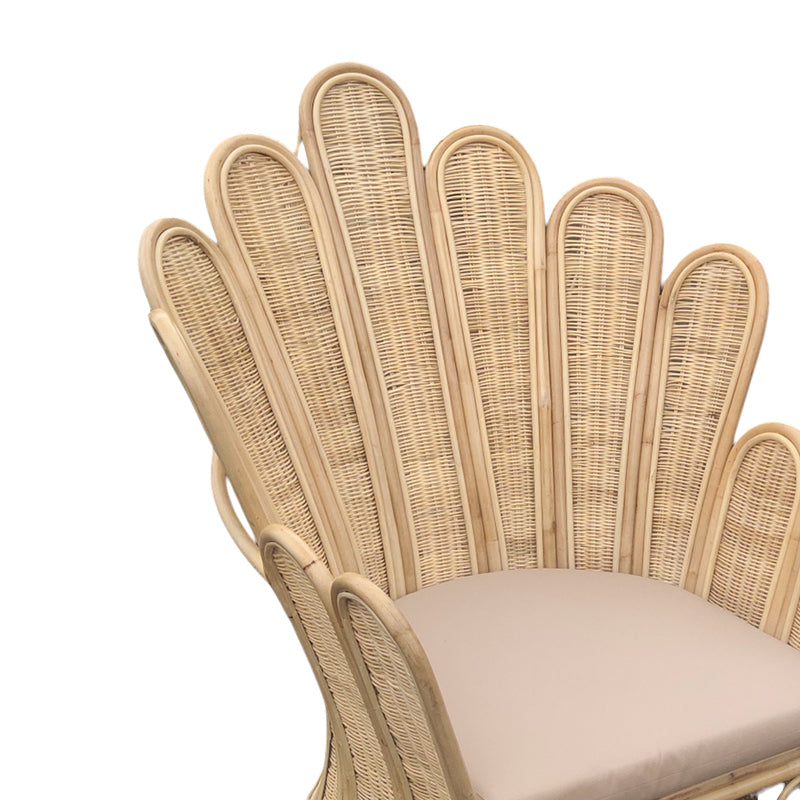 Scaun Exterior Fragia cu perna bej-ratan, Natural, 103x90x120 cm