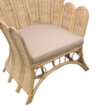 Scaun Exterior Fragia cu perna bej-ratan, Natural, 103x90x120 cm