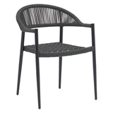 Scaun exterior Freiburg, Negru - Gri, 59x57x77 cm - Gri