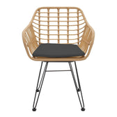 Scaun exterior Naoki, Negru, 55x58x79 cm, imagine suplimentara