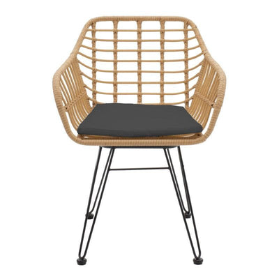 Scaun exterior Naoki, Negru, 55x58x79 cm, imagine suplimentara