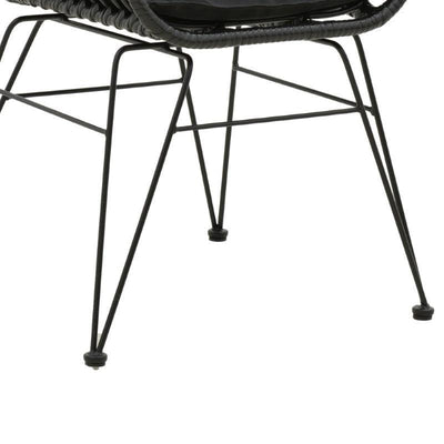Scaun exterior Naoki, Negru, 55x58x79 cm, foto produs 11