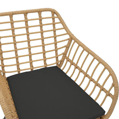 Scaun exterior Naoki, Negru, 55x58x79 cm, detaliu produs