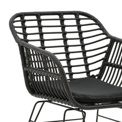 Scaun exterior Naoki, Negru, 55x58x79 cm, foto produs 10