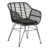 Scaun exterior Naoki, Negru, 55x58x79 cm