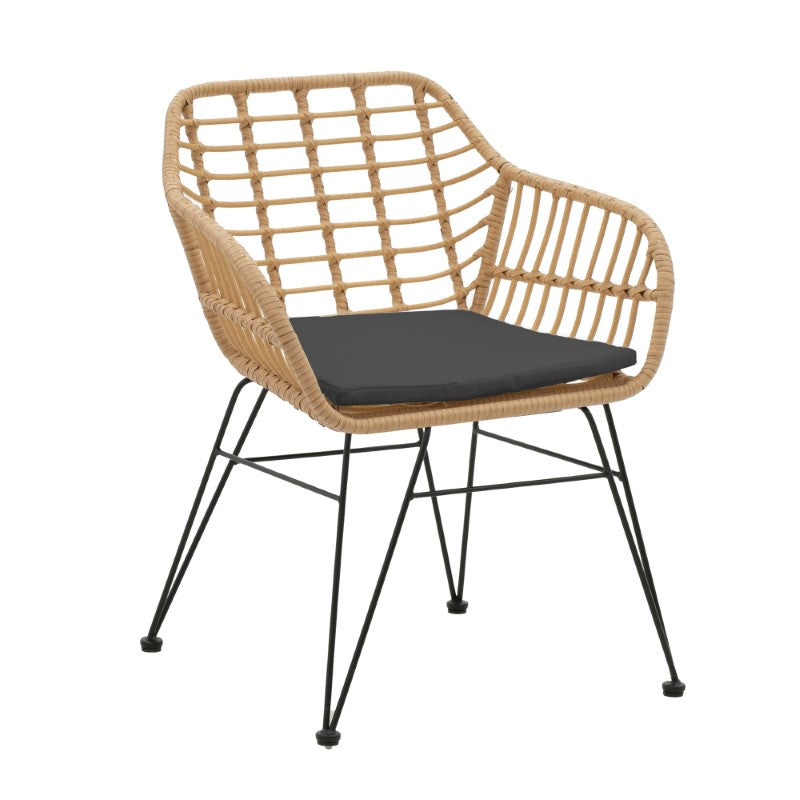 Scaun exterior Naoki, Negru, 55x58x79 cm, foto produs 12