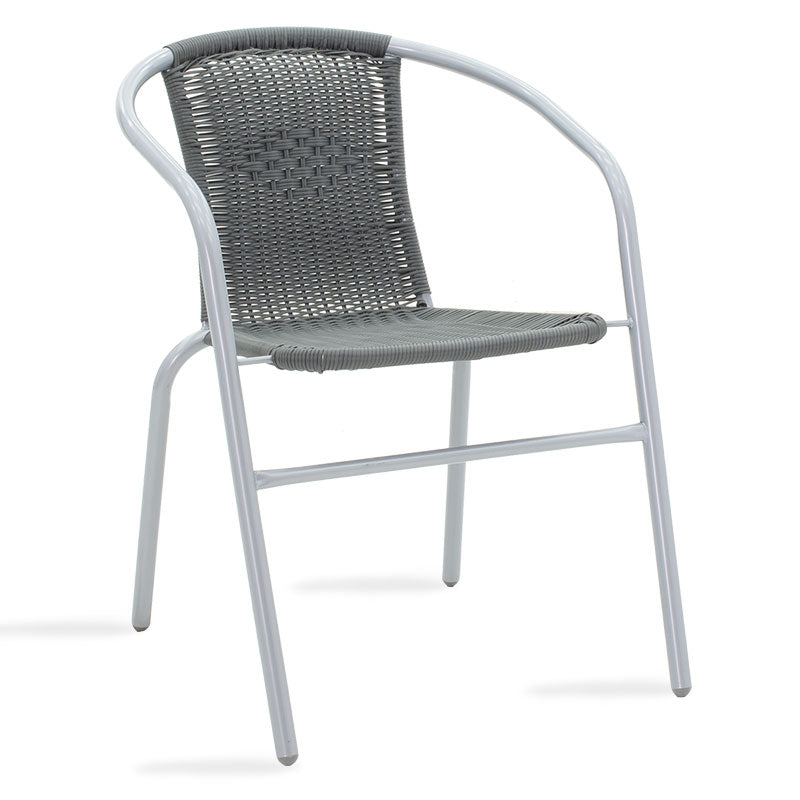 Scaun exterior Obbi, metal si PE, 56x54x73 cm - Gri