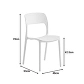 Scaun exterior Zanna stackable, Alb, 40x53x78 cm, imagine produs 4