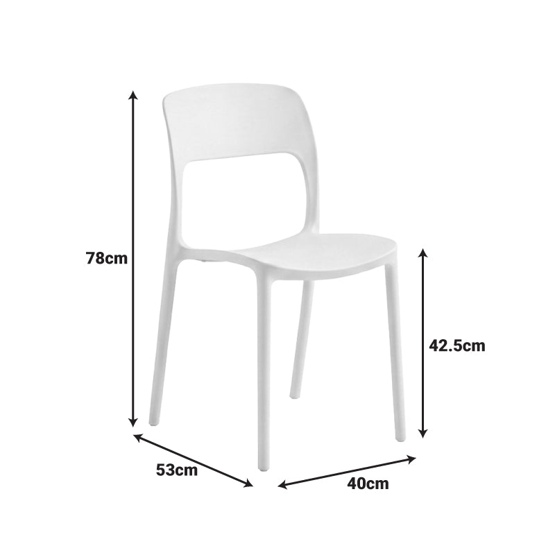 Scaun exterior Zanna stackable, Alb, 40x53x78 cm, imagine produs 4