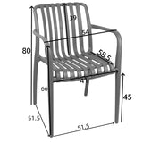 Scaun exterior Zoi, Diverse culori, 58x54x80 cm - Gri Inchis
