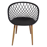 Scaun Ezra, Metal, 63x56x82 cm - Negru