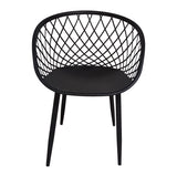 Scaun Ezra, picioare negre, 63x56x82 cm - Negru