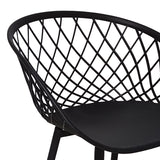 Scaun Ezra, picioare negre, 63x56x82 cm - Negru