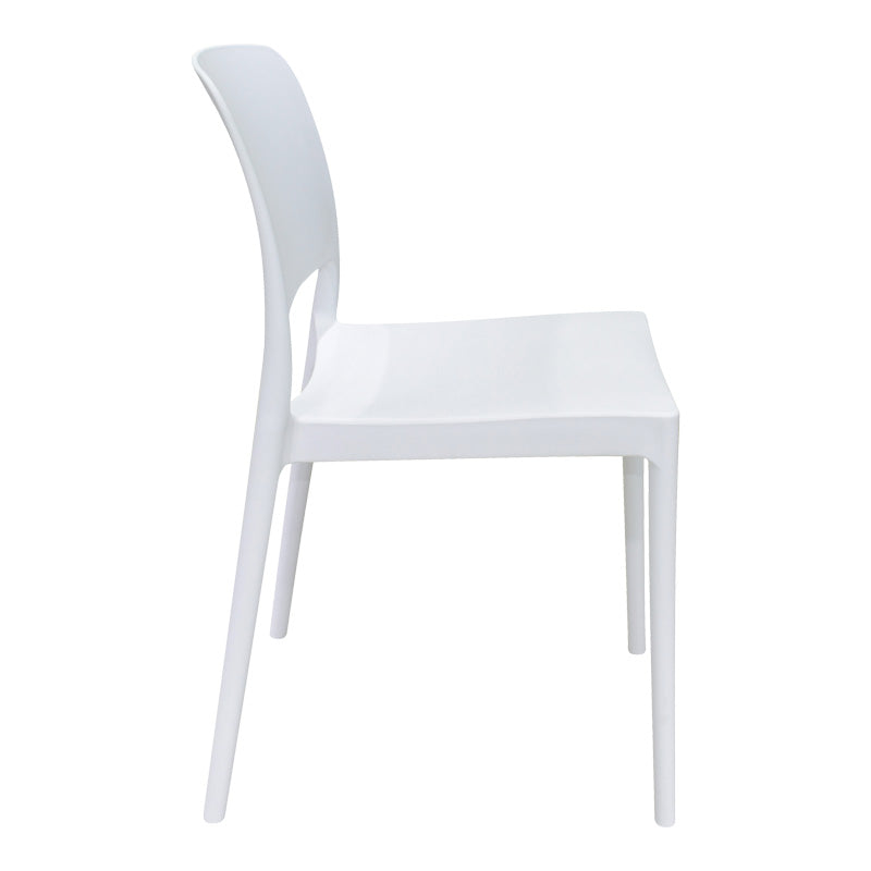 Scaun Fenxy, polipropilena, Alb - Negru, 38x42x77 cm - Alb