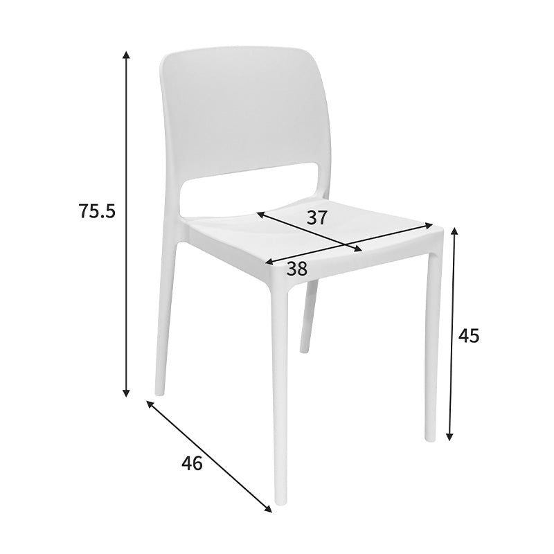 Scaun Fenxy, polipropilena, Alb - Negru, 38x42x77 cm - Alb