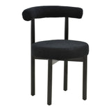 Scaun Comfortabil Fenza, tesatura Teddy Bej, Picioare Lemn, Fag Nuc, 60x54x75 cm - Negru