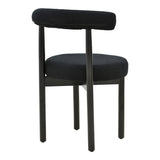 Scaun Comfortabil Fenza, tesatura Teddy Bej, Picioare Lemn, Fag Nuc, 60x54x75 cm - Negru