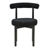 Scaun Comfortabil Fenza, tesatura Teddy Bej, Picioare Lemn, Fag Nuc, 60x54x75 cm - Negru