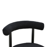 Scaun Comfortabil Fenza, tesatura Teddy Bej, Picioare Lemn, Fag Nuc, 60x54x75 cm - Negru