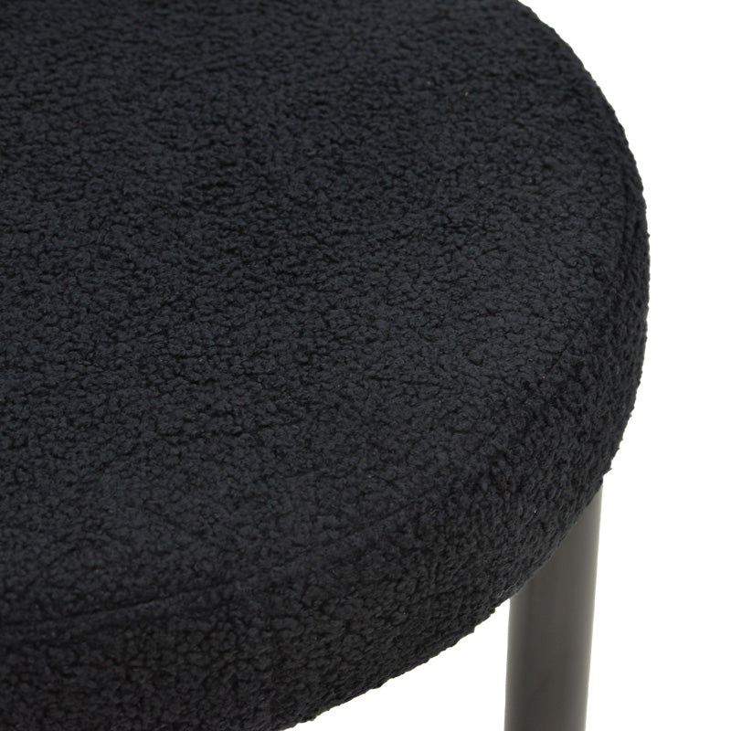 Scaun Comfortabil Fenza, tesatura Teddy Bej, Picioare Lemn, Fag Nuc, 60x54x75 cm - Negru