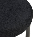 Scaun Comfortabil Fenza, tesatura Teddy Bej, Picioare Lemn, Fag Nuc, 60x54x75 cm - Negru