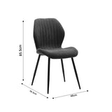 Scaun Fersity material alb-picior metalic, negru, 48x57x86 cm