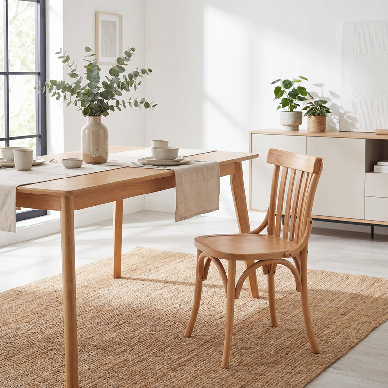 Scaun Flisbie lemn Natural de fag, 46x48x86 cm, imagine suplimentara