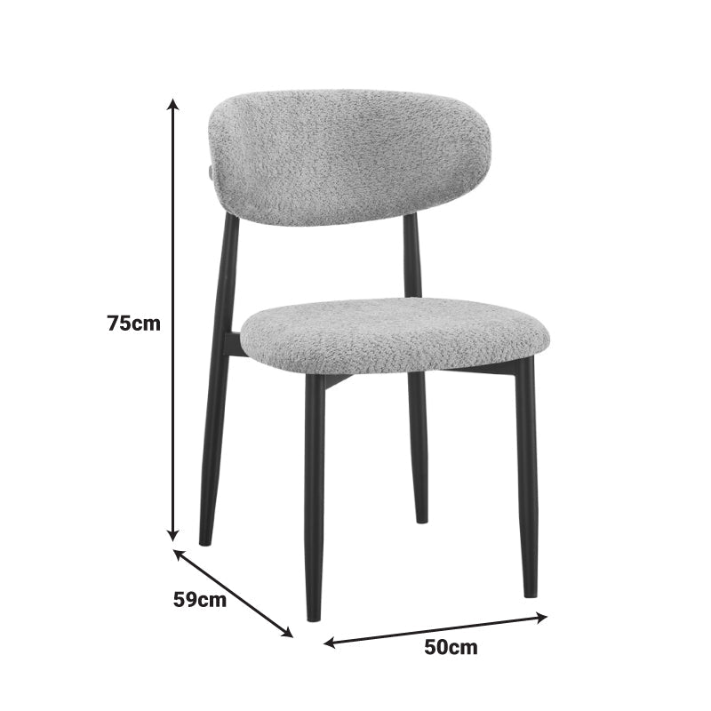 Scaun Folegio, stofa si metal, 50x57x79 cm - Antracit