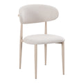 Scaun Folegio, Stofa, Bej, picioare metalice crem, 49x55x80 cm
