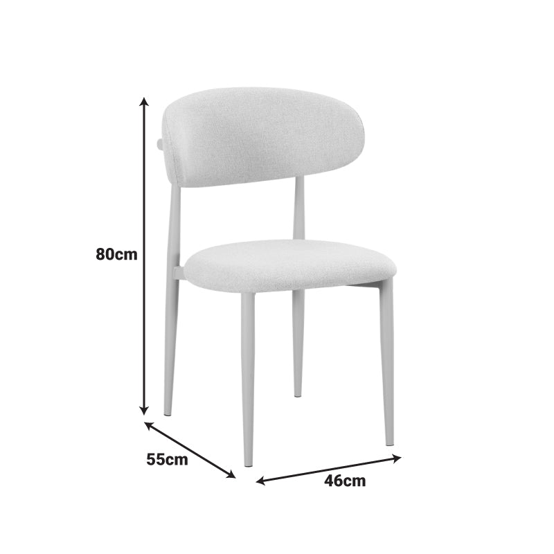 Scaun Folegio, Stofa, Bej, picioare metalice crem, 49x55x80 cm, detaliu produs