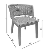 Scaun fotoliu de gradina Milou Boho, Natural, 59x65x73 cm