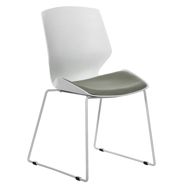 Scaun Genuine, alb-Gri, 48x43x88 cm