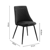 Scaun Giselle, 60x60x90 cm - Negru