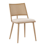 Scaun Giulia rattan textil, Bej - Gri inchis, 49x52x80 cm - Bej
