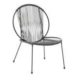 Scaun gradina Dapper negru metal-pe negru, 64x74x76 cm