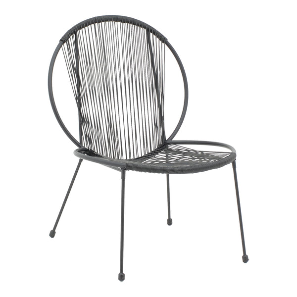 Scaun gradina Dapper negru metal-pe negru, 64x74x76 cm