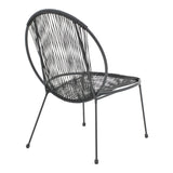 Scaun gradina Dapper negru metal-pe negru, 64x74x76 cm