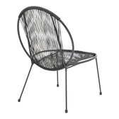 Scaun gradina Dapper negru metal-pe negru, 64x74x76 cm, imagine suplimentara