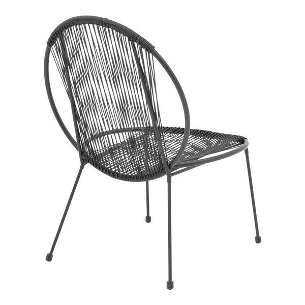 Scaun gradina Dapper negru metal-pe negru, 64x74x76 cm