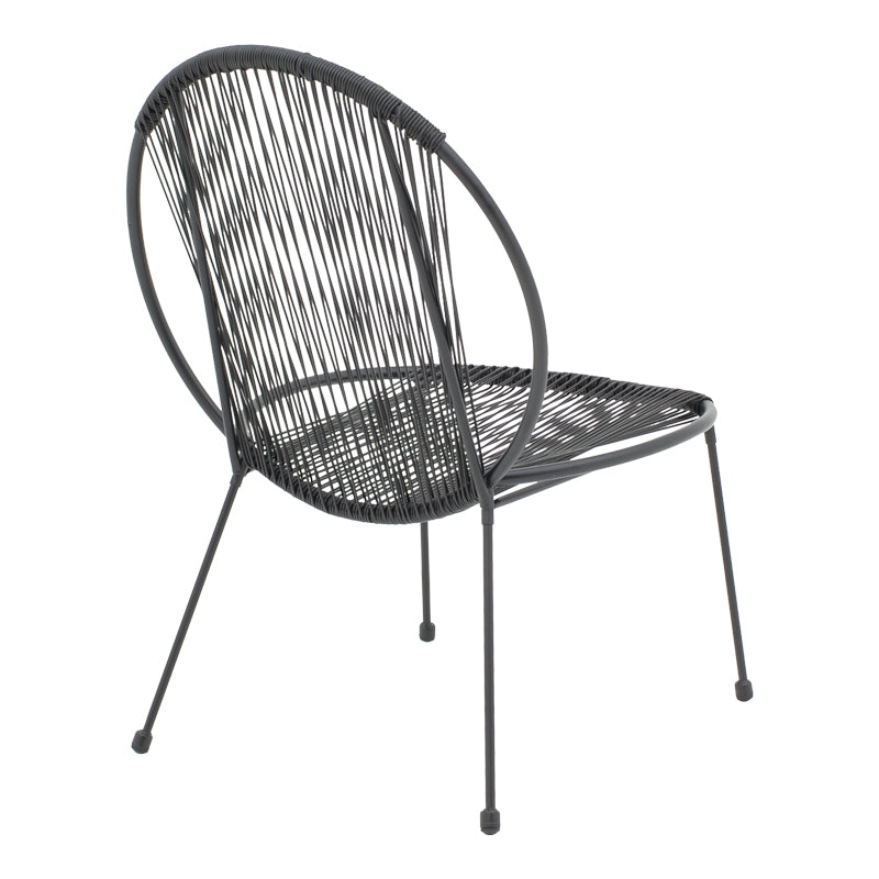 Scaun gradina Dapper negru metal-pe negru, 64x74x76 cm, imagine suplimentara