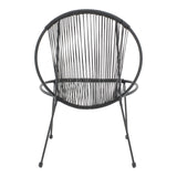 Scaun gradina Dapper negru metal-pe negru, 64x74x76 cm
