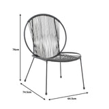 Scaun gradina Dapper negru metal-pe negru, 64x74x76 cm