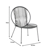 Scaun gradina Dapper negru metal-pe negru, 64x74x76 cm, foto produs 8