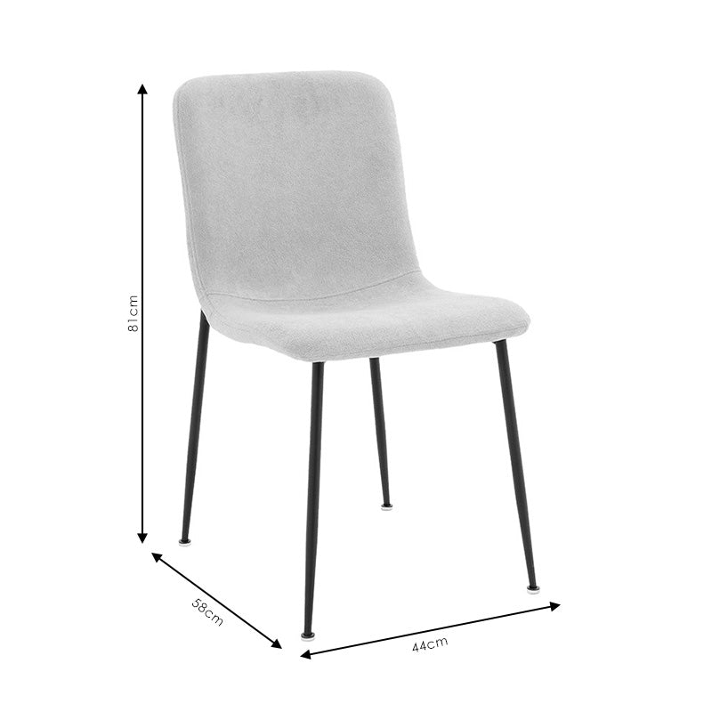 Scaun Gratify de tesatura crem-lacuit, negru, 58x44 cm