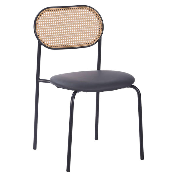 Scaun James, Negru - Natural, 50x46x79 cm