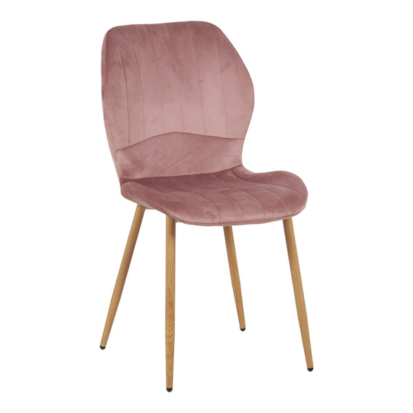 Scaun Jelour, Catifea, Picioare Metalice, Roz, 46x60x84 cm