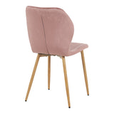 Scaun Jelour, Catifea, Picioare Metalice, Roz, 46x60x84 cm