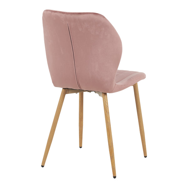 Scaun Jelour, Catifea, Picioare Metalice, Roz, 46x60x84 cm