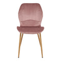 Scaun Jelour, Catifea, Picioare Metalice, Roz, 46x60x84 cm, perspectiva suplimentara