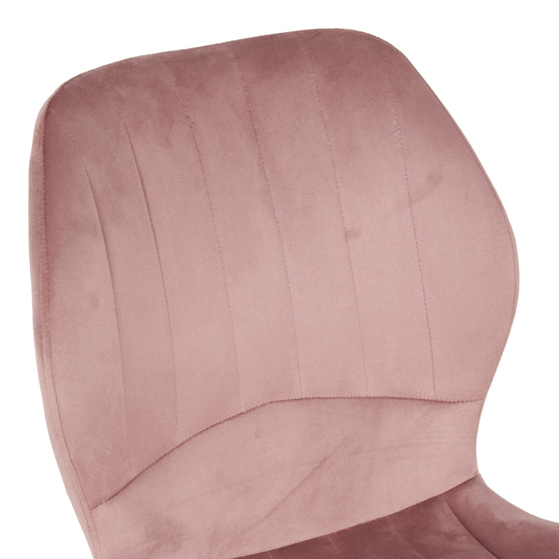Scaun Jelour, Catifea, Picioare Metalice, Roz, 46x60x84 cm